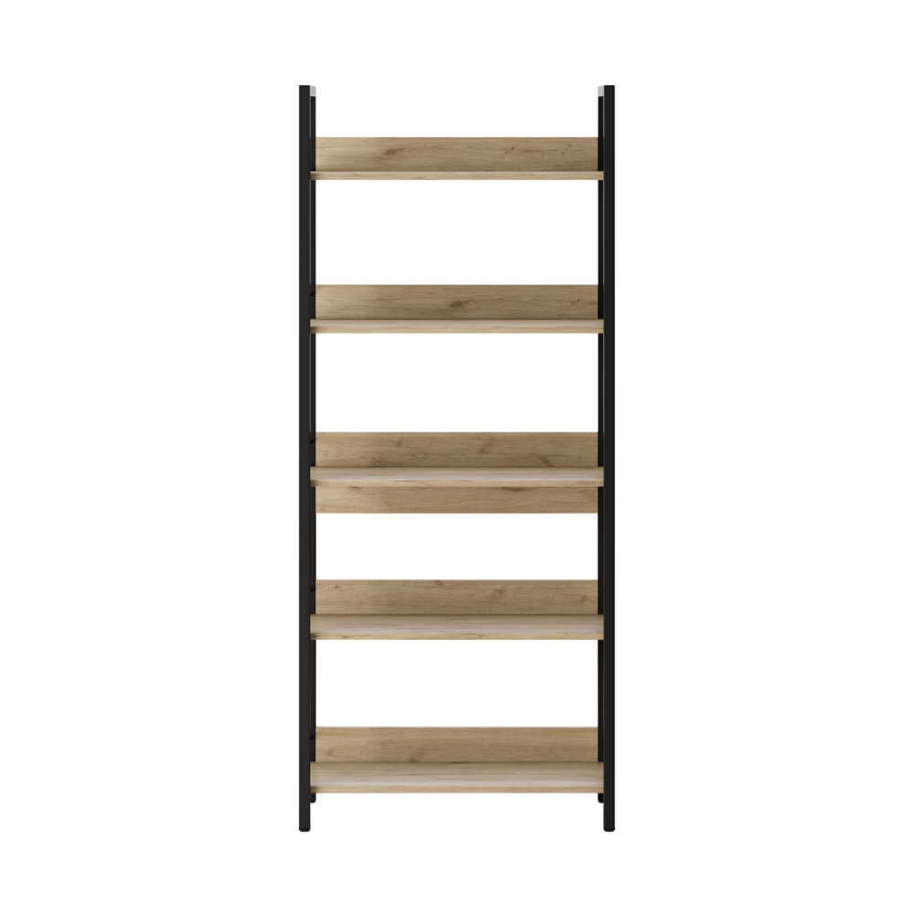 Biblioteca KTP-850-FF-1 Home Collection® Profile cu 5 rafturi, Alb - Maro - Stejar, 73x172x35 cm - Stejar | SKU: KTP-850-FF-1