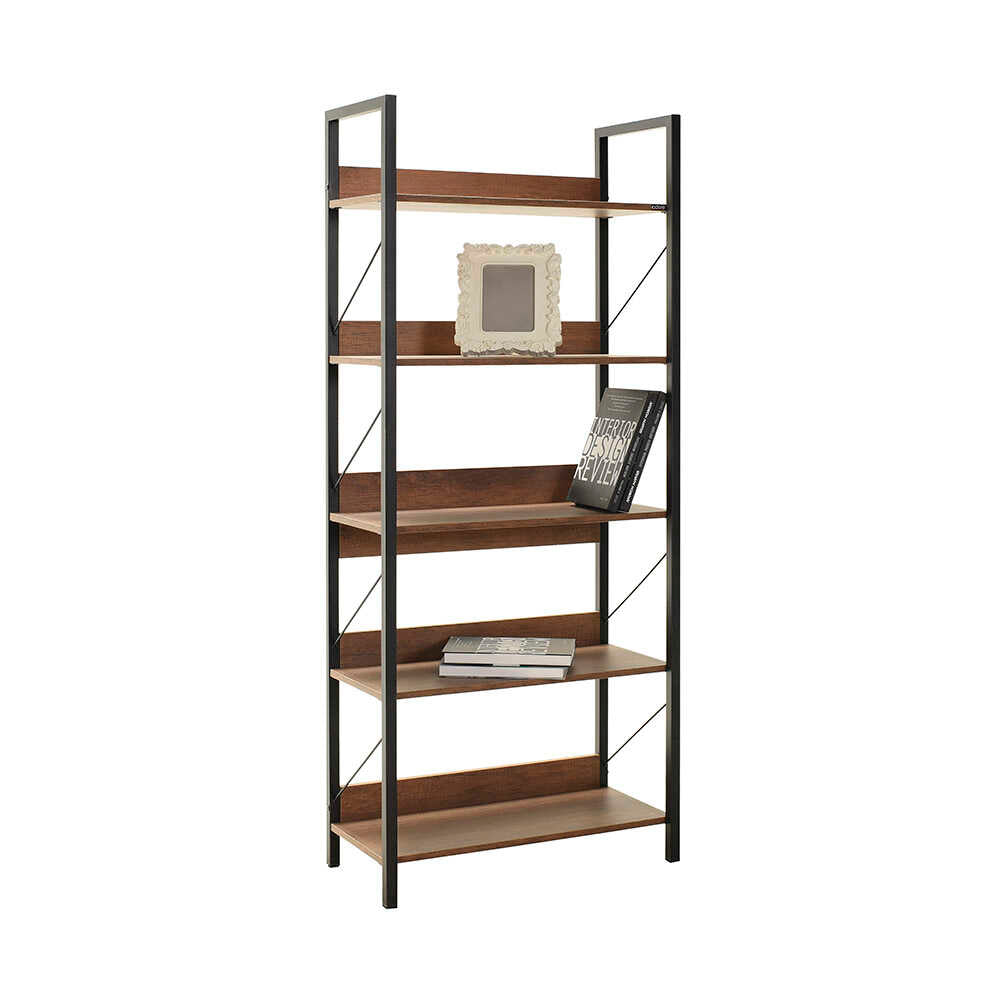 Biblioteca KTP-850-FF-1 Home Collection® Profile cu 5 rafturi, Alb - Maro - Stejar, 73x172x35 cm - Maro | SKU: KTP-850-OO-1