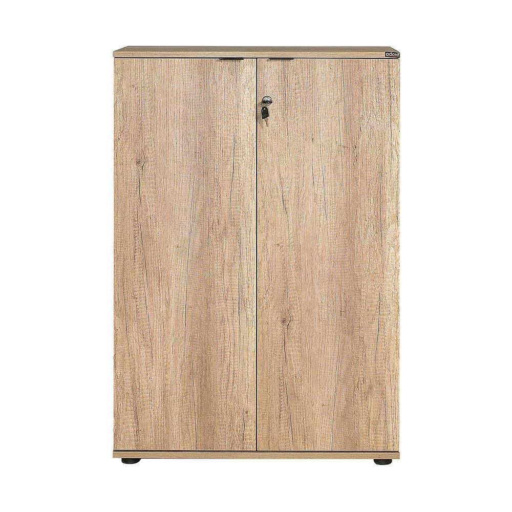 Bibliotecă RKT-332-DD-1 Home Collection® Rio cu 2 Uși, Cheie și 3 Rafturi, 72x109x34 cm - Natur | SKU: RKT-332-TT-1