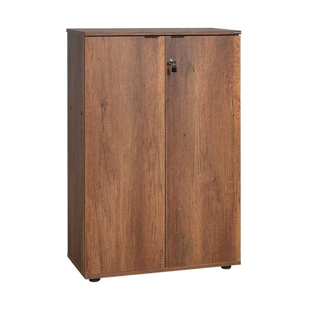 Bibliotecă RKT-332-DD-1 Home Collection® Rio cu 2 Uși, Cheie și 3 Rafturi, 72x109x34 cm - Maro | SKU: RKT-332-OO-1