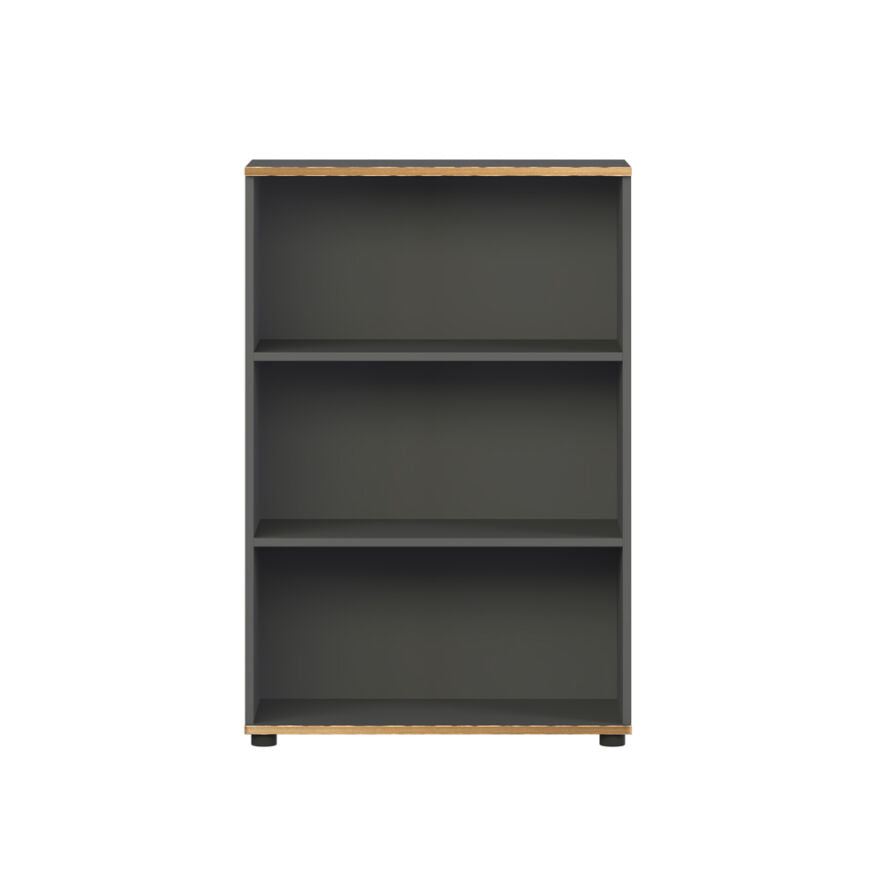 Biblioteca RKT-330-DD-1 Home Collection® Rio Mini, 3 rafturi, Alb - Nuc - Antracit, 72x109x34 cm - Antracit | SKU: RKT-330-AX-1