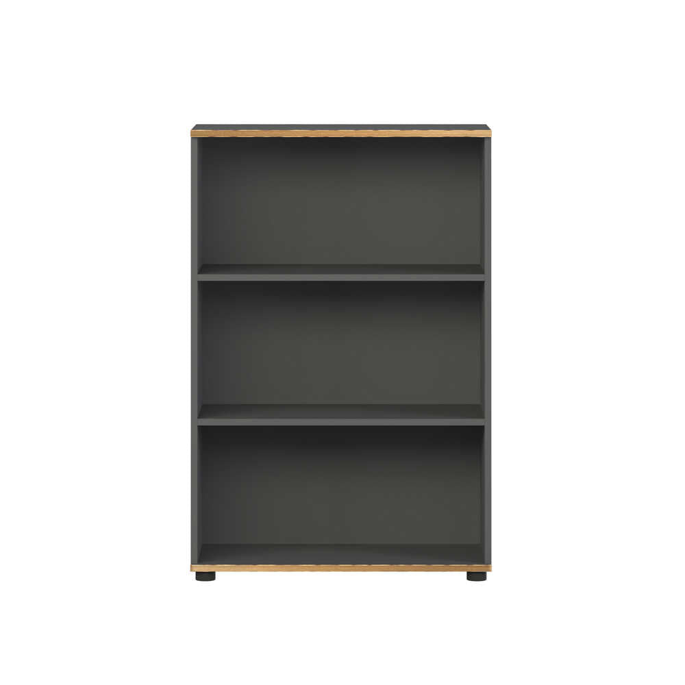 Biblioteca RKT-330-DD-1 Home Collection® Rio Mini, 3 rafturi, Alb - Nuc - Antracit, 72x109x34 cm - Antracit | SKU: RKT-330-AX-1
