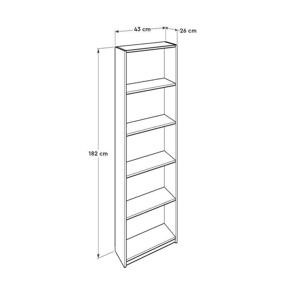 Biblioteca KTP-325-BB-1 Home Collection® Vargas, 5 Rafturi, Alb, 43x182x26 cm - Alb | SKU: KTP-325-BB-1, KTP-325-FF-1