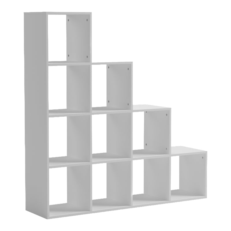 Bibliotecă Funcțională Scala, Modernă, Material Lemn, Alb - Antracit, 130x29x130 cm - Alb