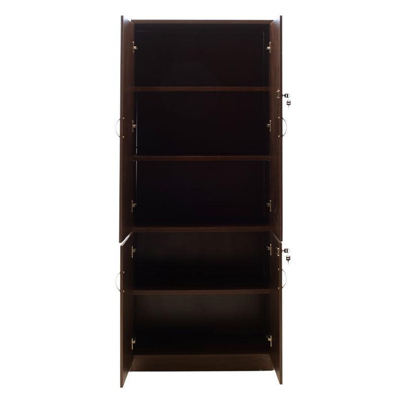 Biblioteca Amazon cu patru usi din lemn 80x40x200cm - Nuc