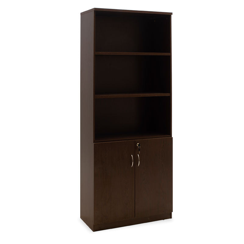 Biblioteca Amazon cu usi cu lacat, Stejar - Nuc, 80x40x200 cm - Biblioteca Amazon cu usi cu lacat, Stejar - Nuc, 80x40x200 cm - 069-000042