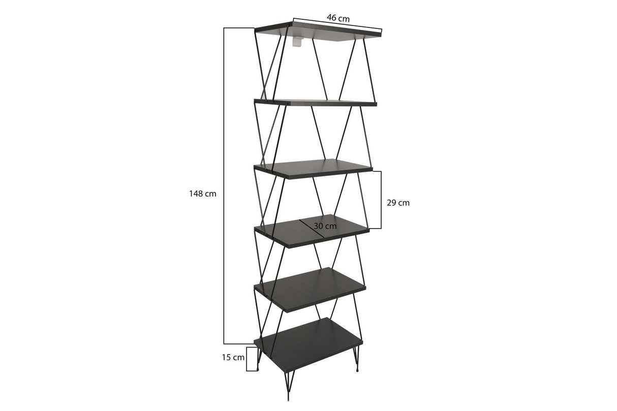 Biblioteca Balaban, 46x30x165 cm - Gri