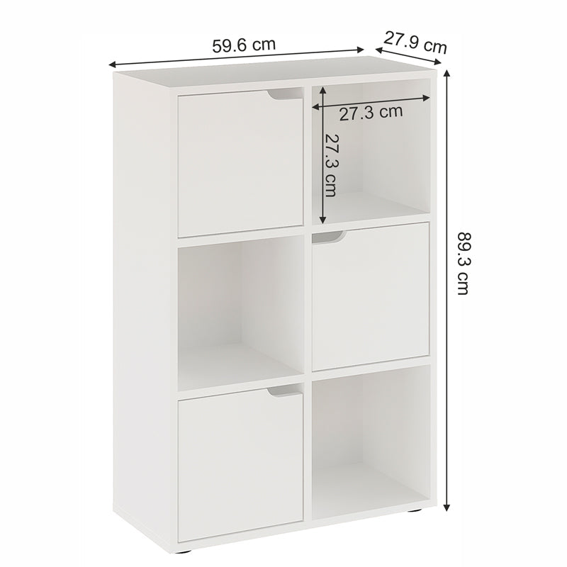 Biblioteca Bookel, 60x28x89 cm - Alb