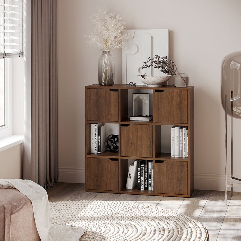 Biblioteca Bookel, Diverse culori, 88x28x89 cm - Nuc