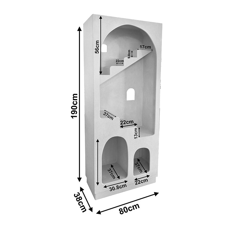 Biblioteca Boolten, MDF, Alb, 80x38x190 cm