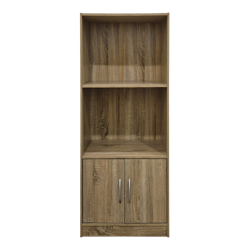 Bibliotecă cu rafturi multiple Tekaro, Modernă, Lemn, Alb - Antracit, 60x30x120 cm - Sonoma