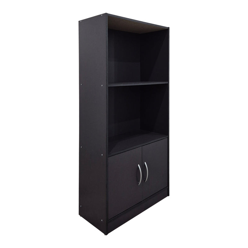 Bibliotecă cu rafturi multiple Tekaro, Modernă, Lemn, Alb - Antracit, 60x30x120 cm - Antracit