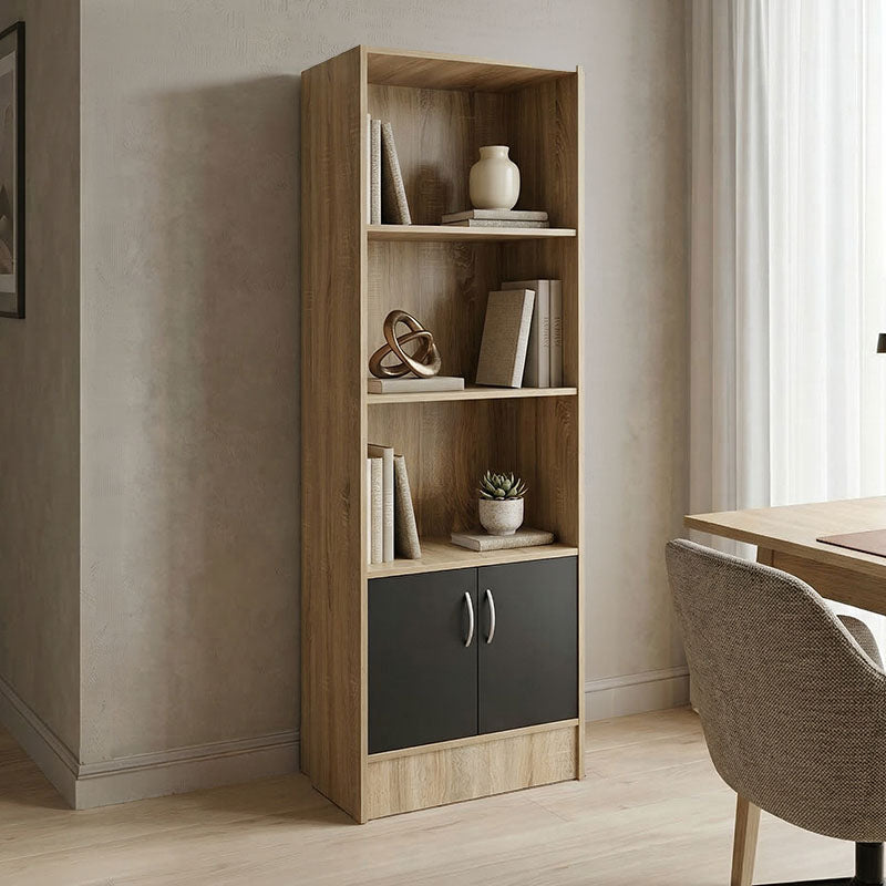 Biblioteca cu rafturi Tekaro, Lemn, Diverse culori, 57x33x180 cm - Biblioteca cu rafturi Tekaro, Lemn, Diverse culori, 57x33x180 cm - 383-000114