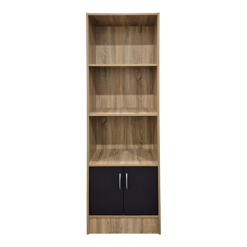 Biblioteca cu rafturi Tekaro, Lemn, Diverse culori, 57x33x180 cm - Sonoma-Antracit