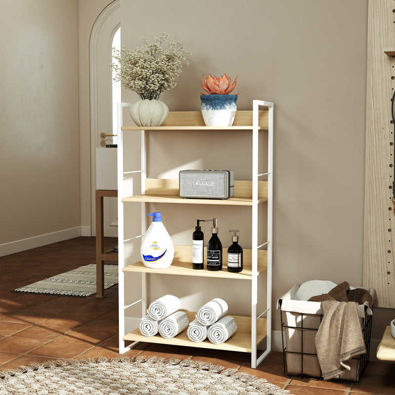 Biblioteca Dorfie, metal si PAL, 70x30x124 cm - Natur-Alb