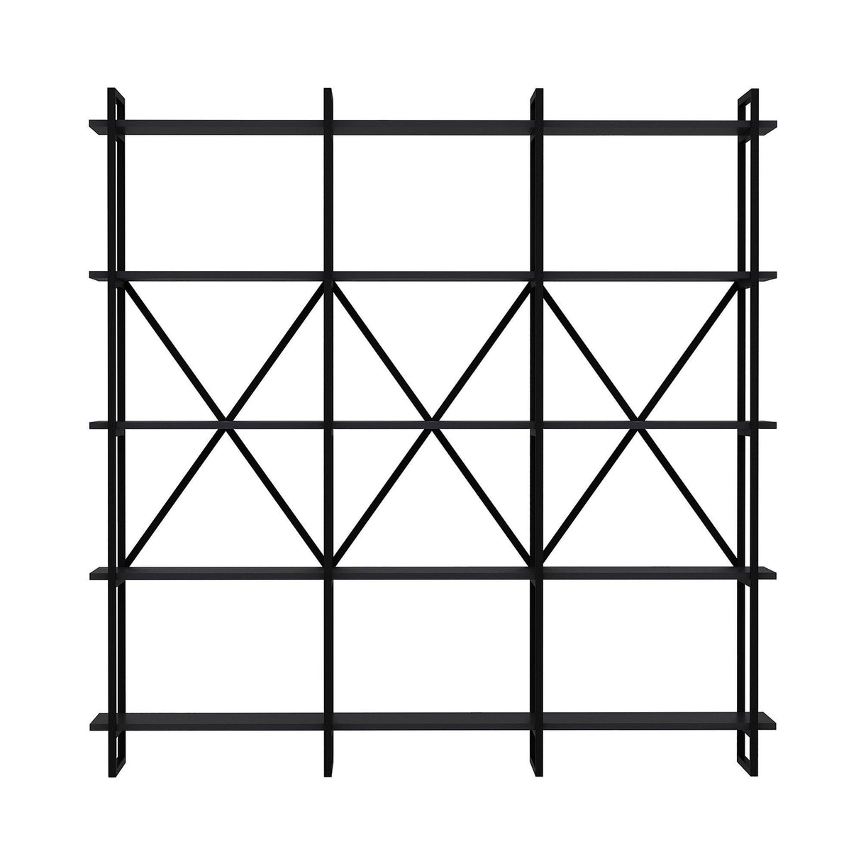Biblioteca Dunston Lux cu 5 Rafturi, 180x34x180 cm - Antracit negru