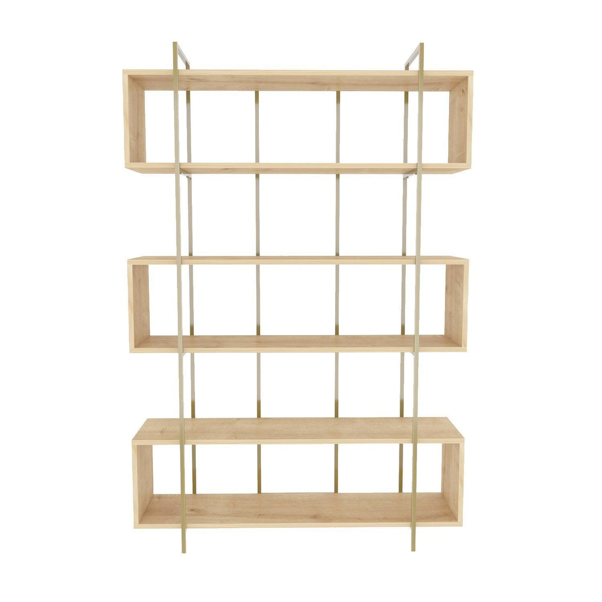 Biblioteca Hugi Lux cu 6 Rafturi, 120x180x30 cm - Bej