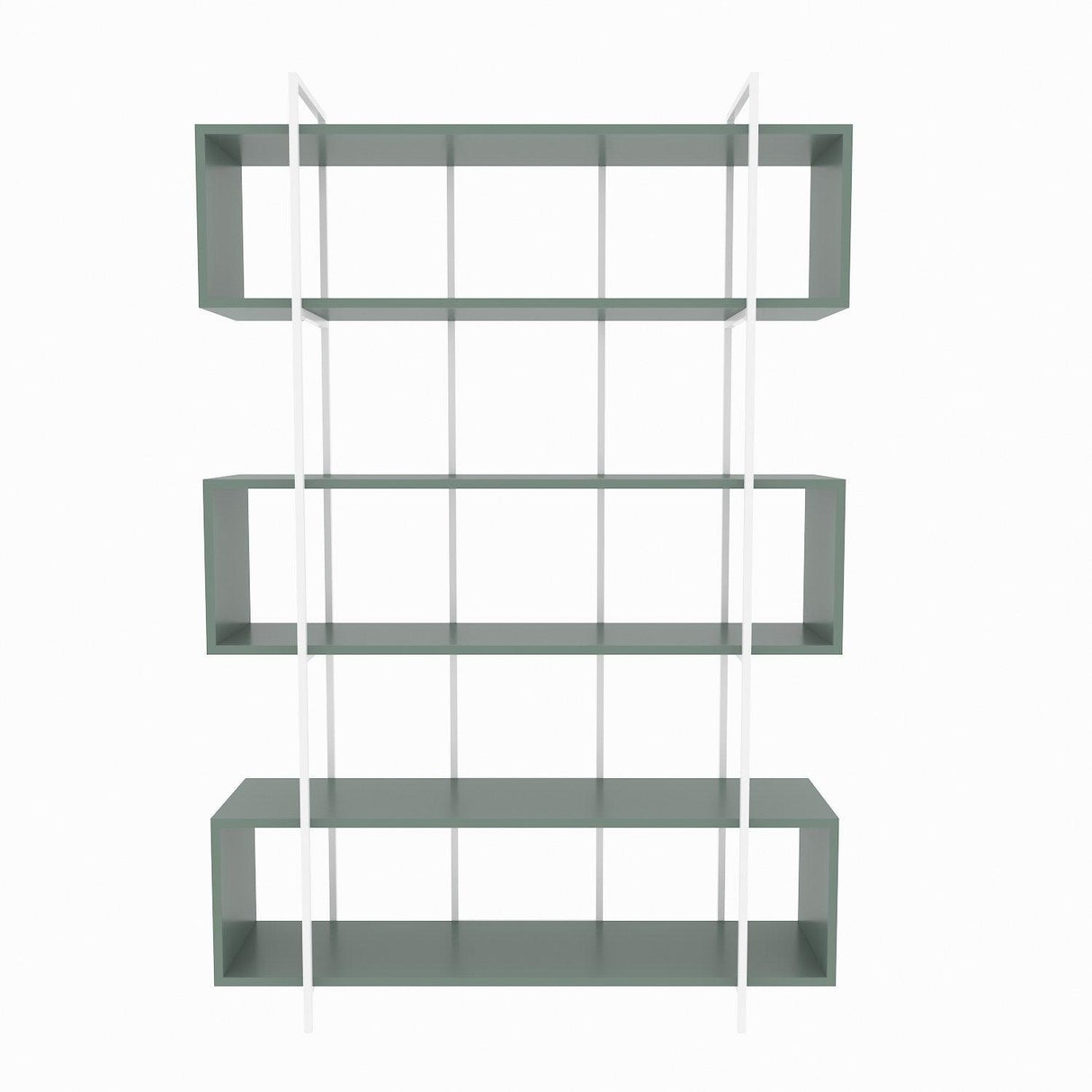 Biblioteca Hugi Lux cu 6 Rafturi, 120x180x30 cm - Verde