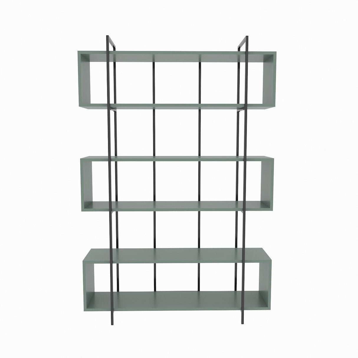 Biblioteca Hugi Lux cu 6 Rafturi, 120x180x30 cm - Verde inchis
