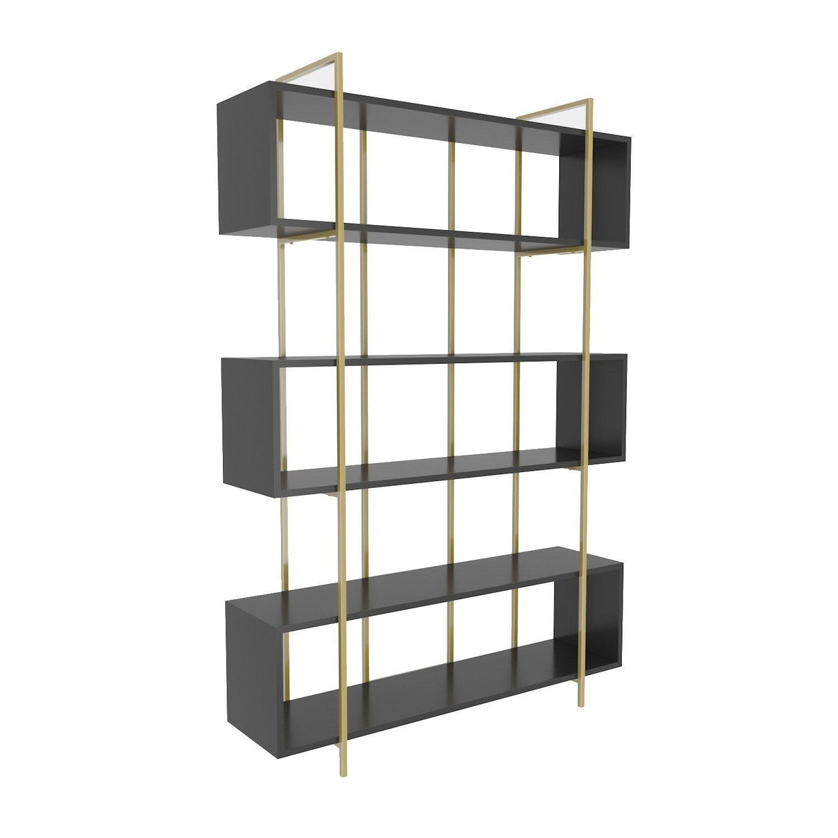 Biblioteca Hugi Lux cu 6 Rafturi, 120x180x30 cm - Gri