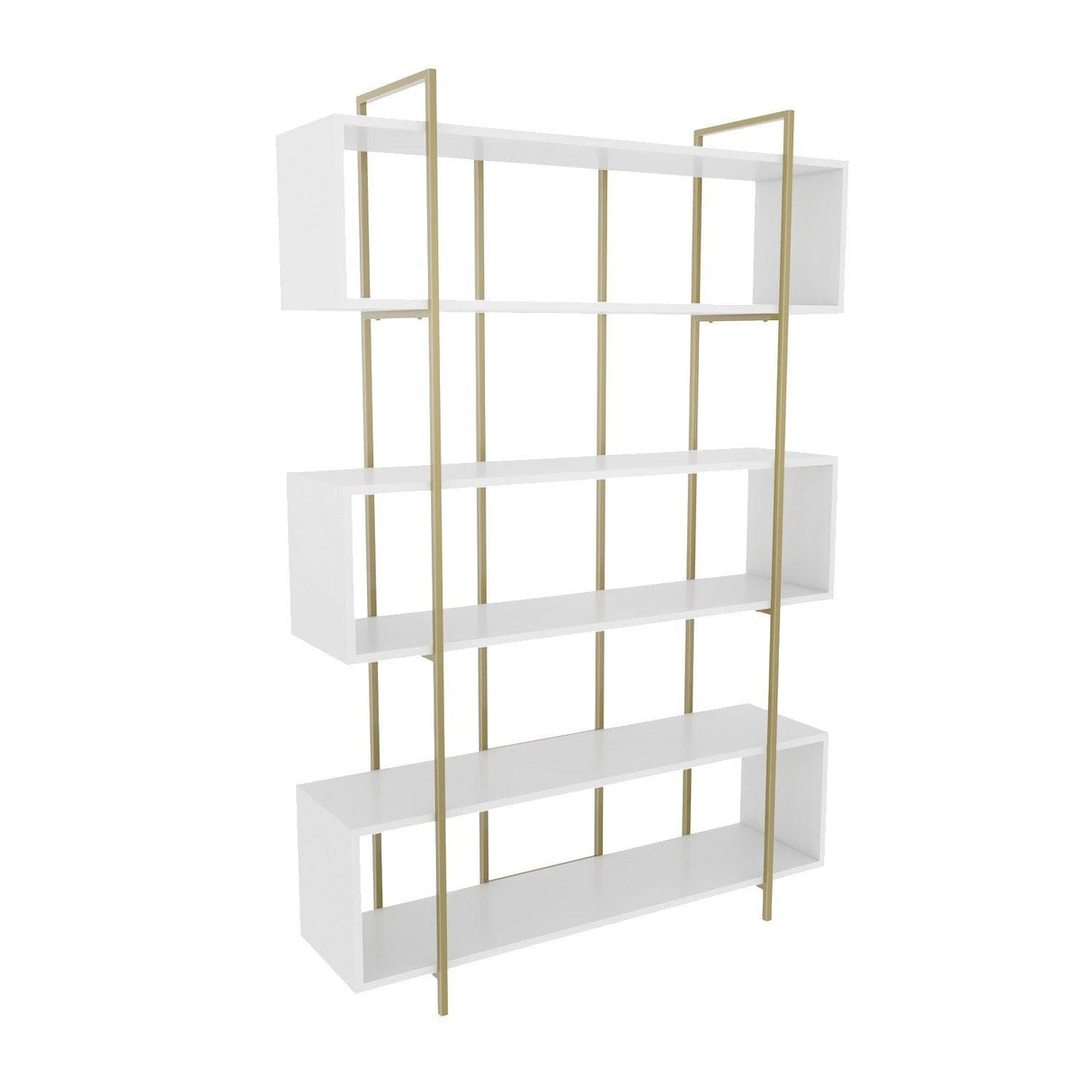 Biblioteca Hugi Lux cu 6 Rafturi, 120x180x30 cm - Auriu