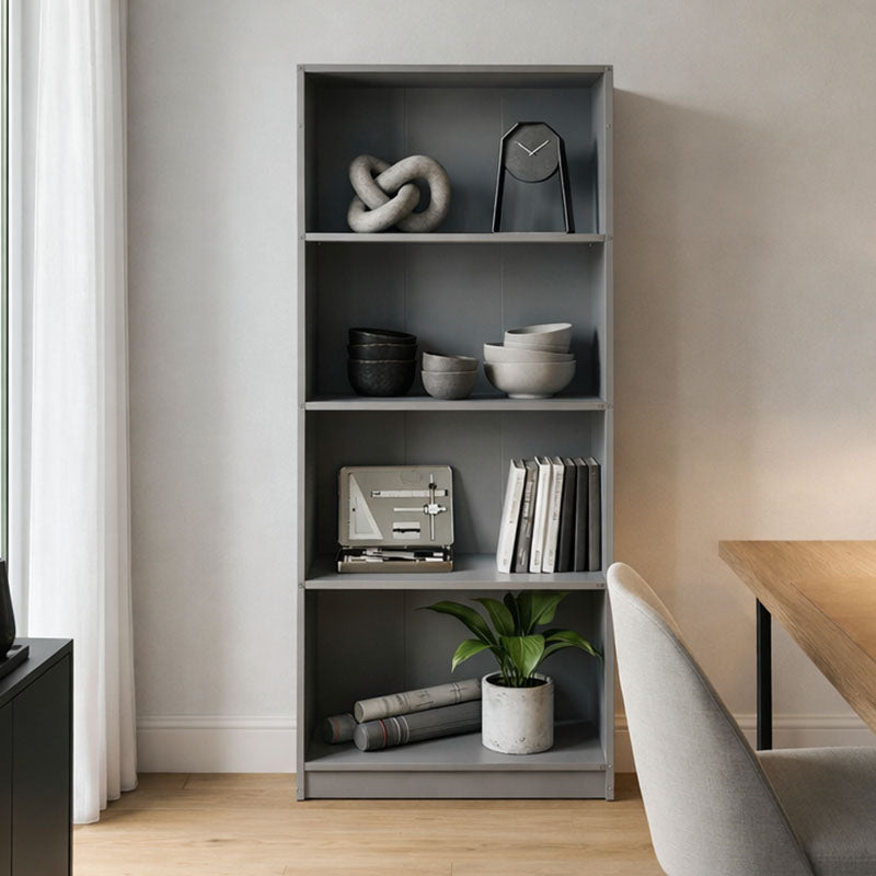 Bibliotecă practică Kendy, Modern, Lemn, Alb - Antracit, 60x30x167 cm - Bibliotecă practică Kendy, Modern, Lemn, Alb - Antracit, 60x30x167 cm