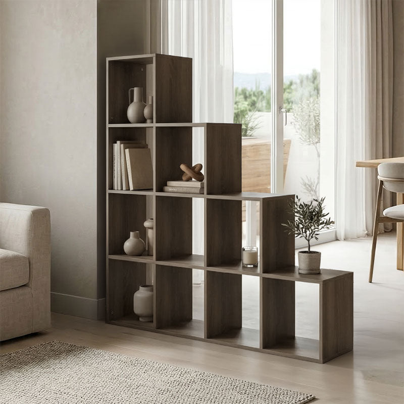 Bibliotecă Funcțională Scala, Modernă, Material Lemn, Alb - Antracit, 130x29x130 cm - Bibliotecă Funcțională Scala, Modernă, Material Lemn, Alb - Antracit, 130x29x130 cm - 230-000147