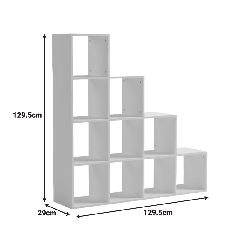 Bibliotecă Funcțională Scala, Modernă, Material Lemn, Alb - Antracit, 130x29x130 cm - Sonoma