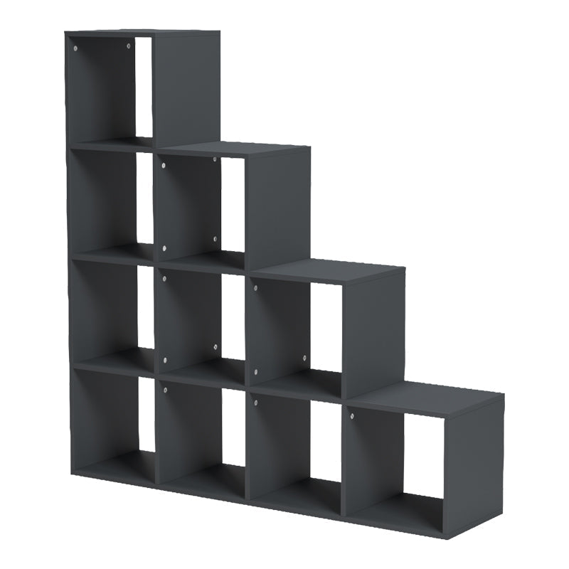 Bibliotecă Funcțională Scala, Modernă, Material Lemn, Alb - Antracit, 130x29x130 cm - Antracit