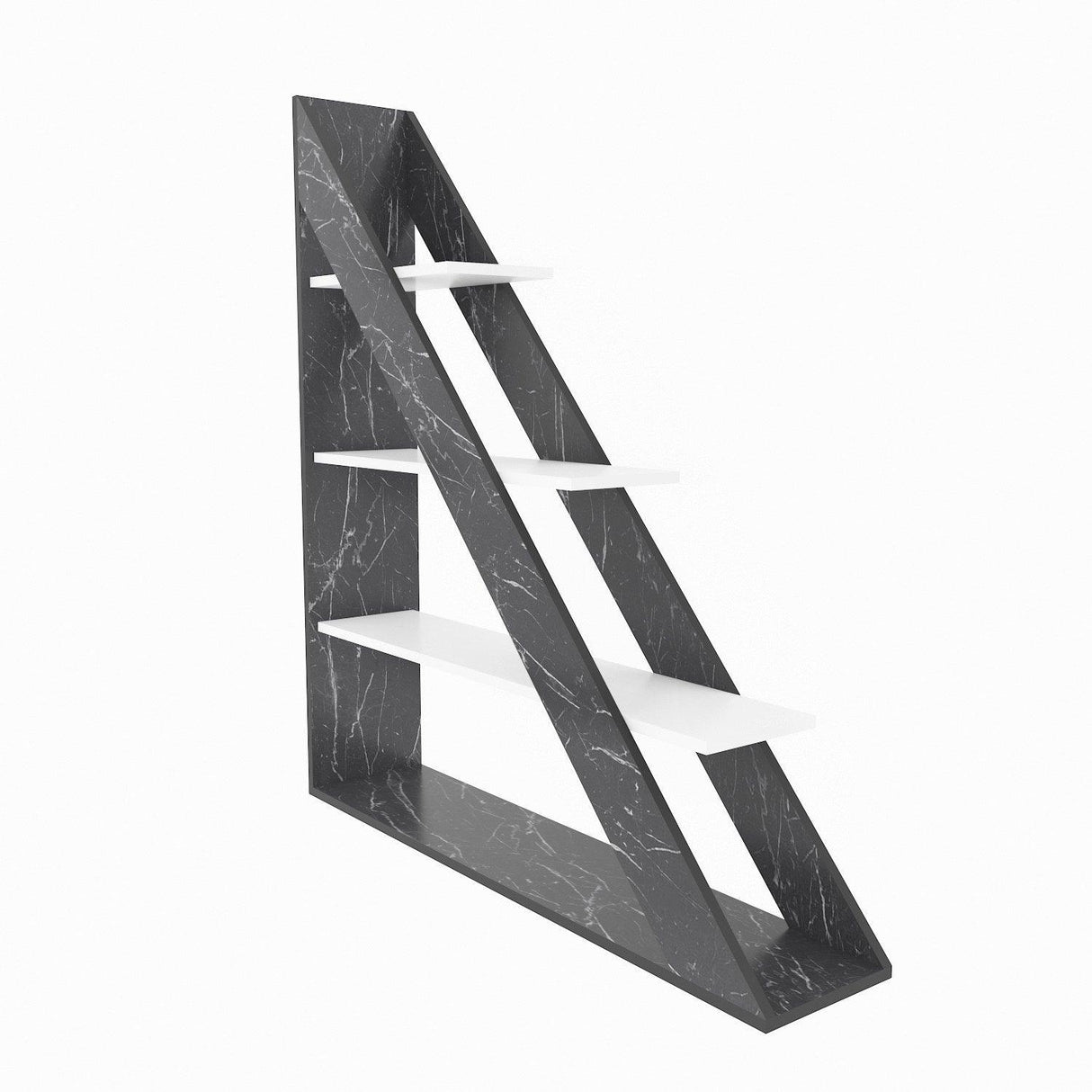 Biblioteca Pisagor cu 4 Rafturi, 120x132x25 cm - Negru