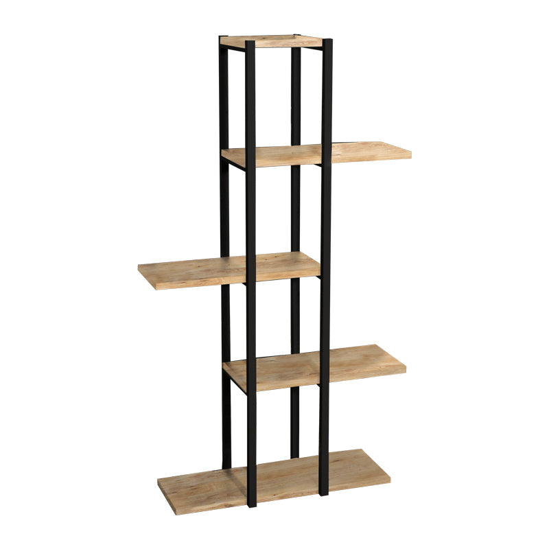 Biblioteca Ploko stejar melamin-negru metalic, 60x24x110 cm - Biblioteca Ploko stejar melamin-negru metalic, 60x24x110 cm