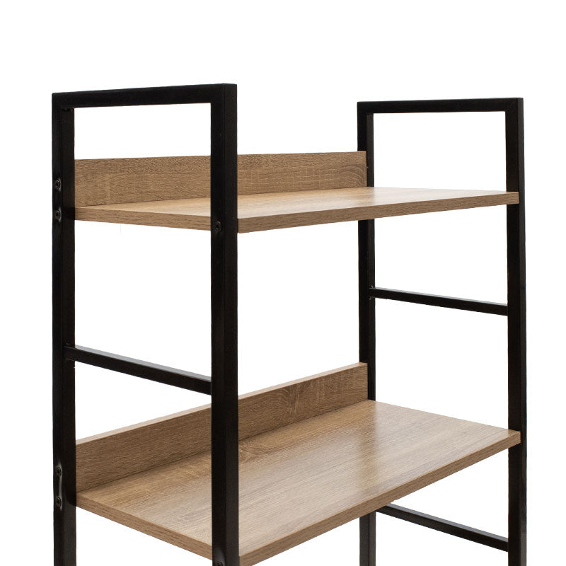 Biblioteca Ramon, negru Natural, 60x28x126 cm