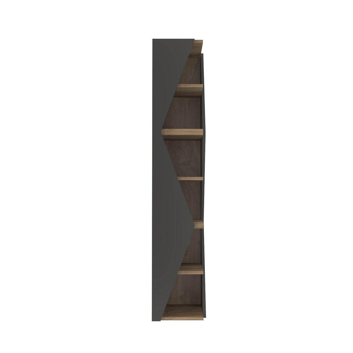 Biblioteca Rawo cu 6 Rafturi Design Elegant, 32x165x32 cm - Nuc negru