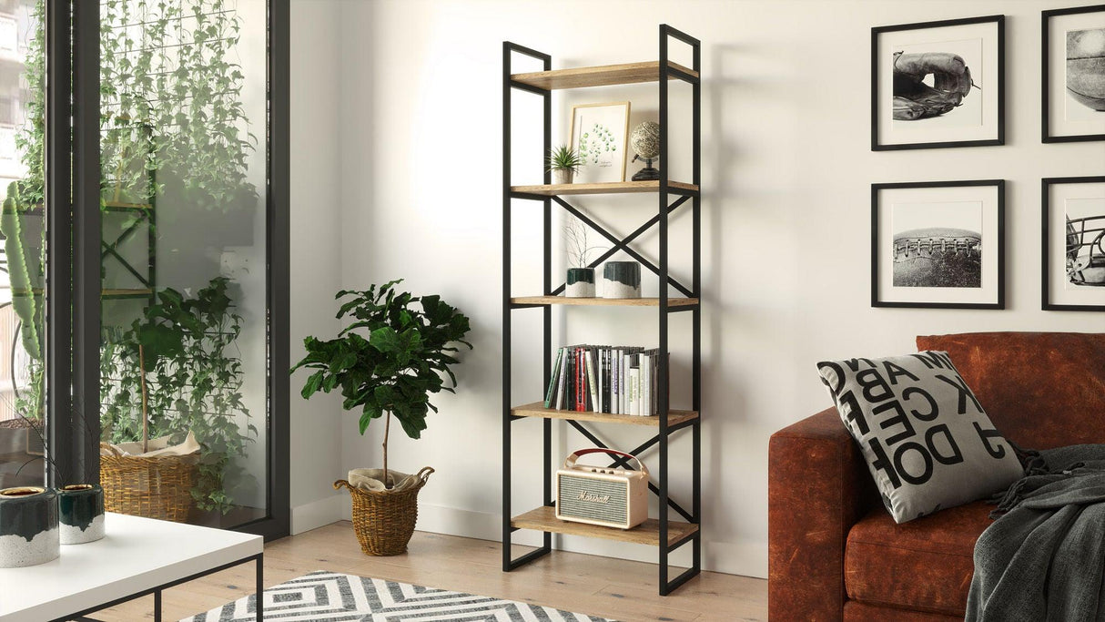 Biblioteca Sineo, Stejar, 58x30x175 cm
