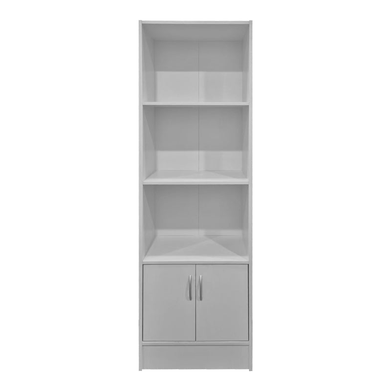 Biblioteca cu rafturi Tekaro, Lemn, Diverse culori, 57x33x180 cm - Alb