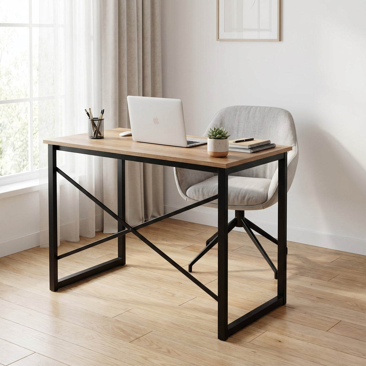 Birou MSE-657-6090S Home Collection® Connect, Natur, 90x60x73 cm
