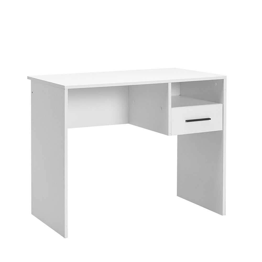 Birou CMS-105-BB-1 Home Collection®, cu sertar si raft, Alb - Stejar, 90x52x75 cm - Alb | SKU: CMS-105-BB-1, CMS-105-FF-1