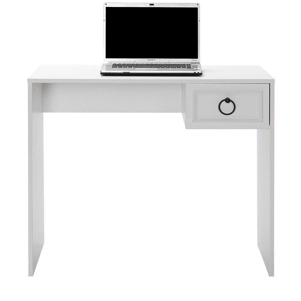 Birou CMS-1301-BB-1 Home Collection® Hampton, cu sertar, Alb, 90x75x51 cm