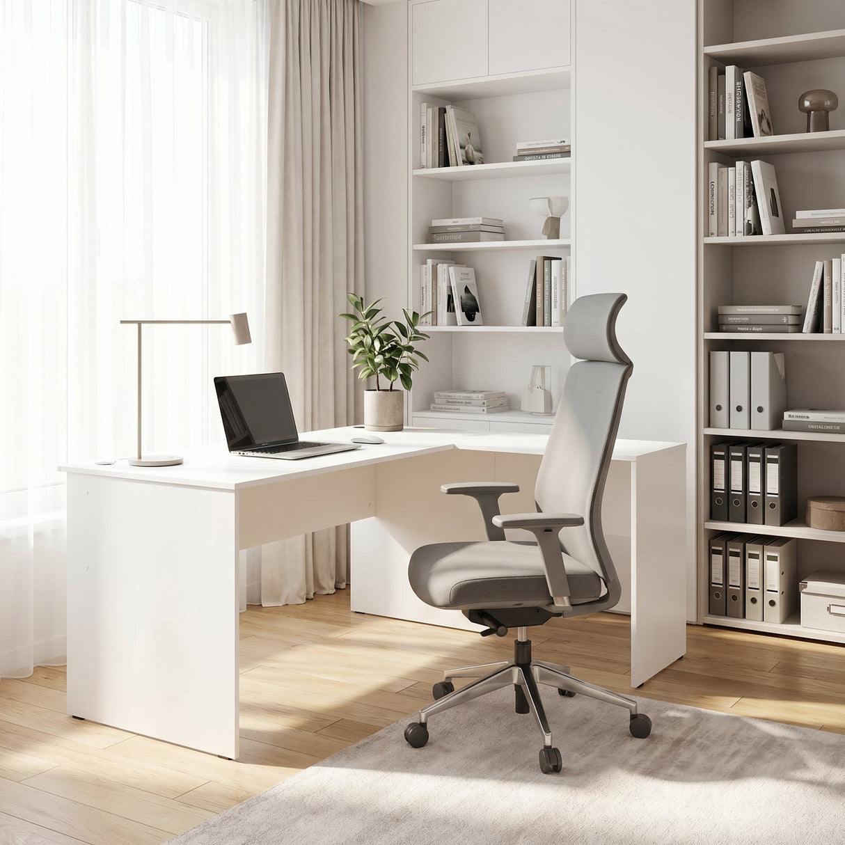 Birou RMS-320-DD-1 Home Collection® L Rio Office, Interschimbabil, Masa de colt, 160x75x144 cm - Alb | SKU: RMS-320-DD-1
