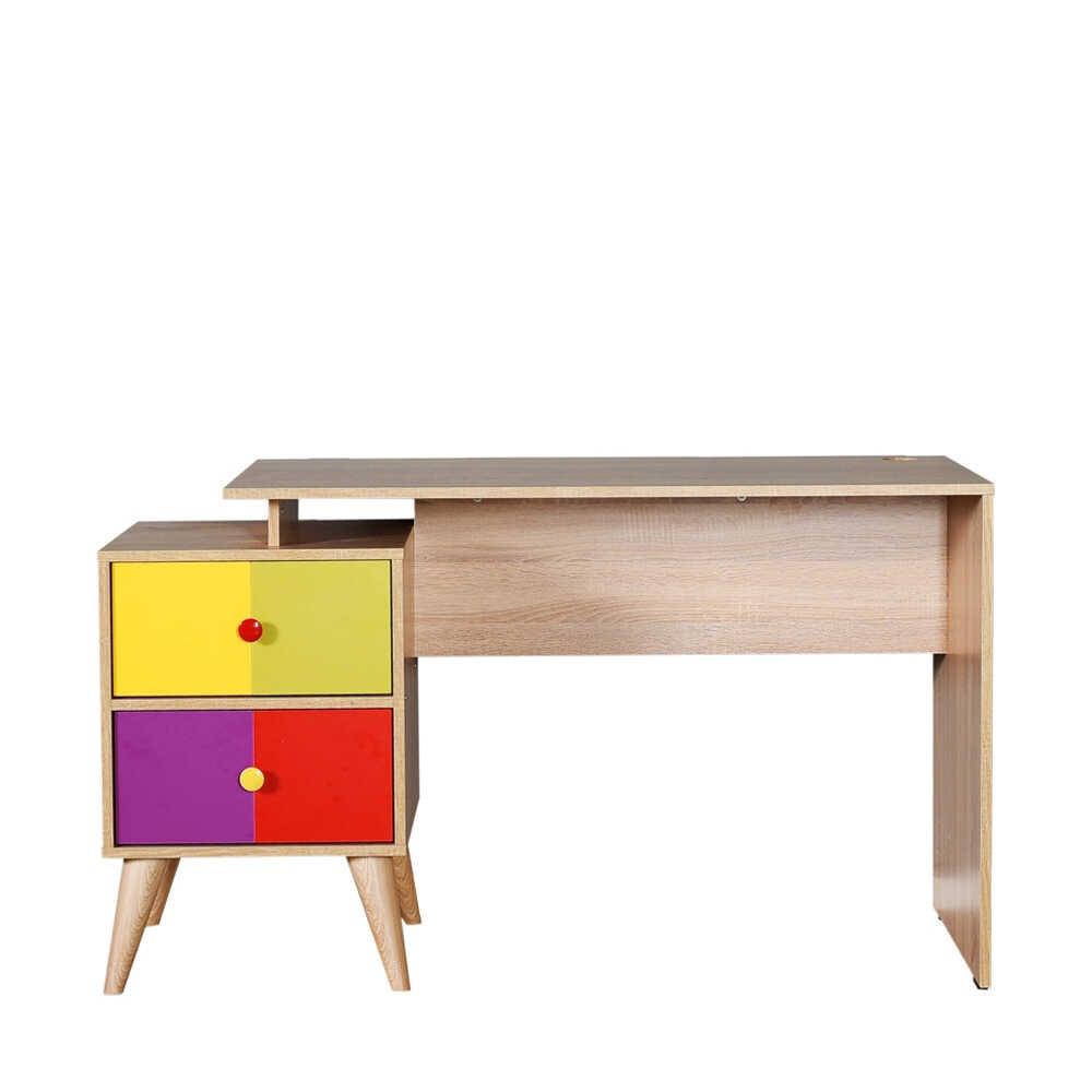 Birou CMS-920-SX-1 Home Collection® Rainbow, cu 2 sertare, Sonoma, 128x75x57 cm