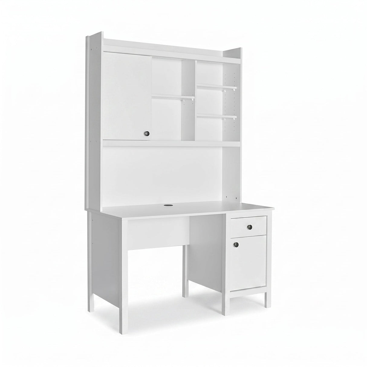 Birou CMU-990-BB-2 Home Collection® Rustic cu biblioteca, Alb, 120x193x60 cm
