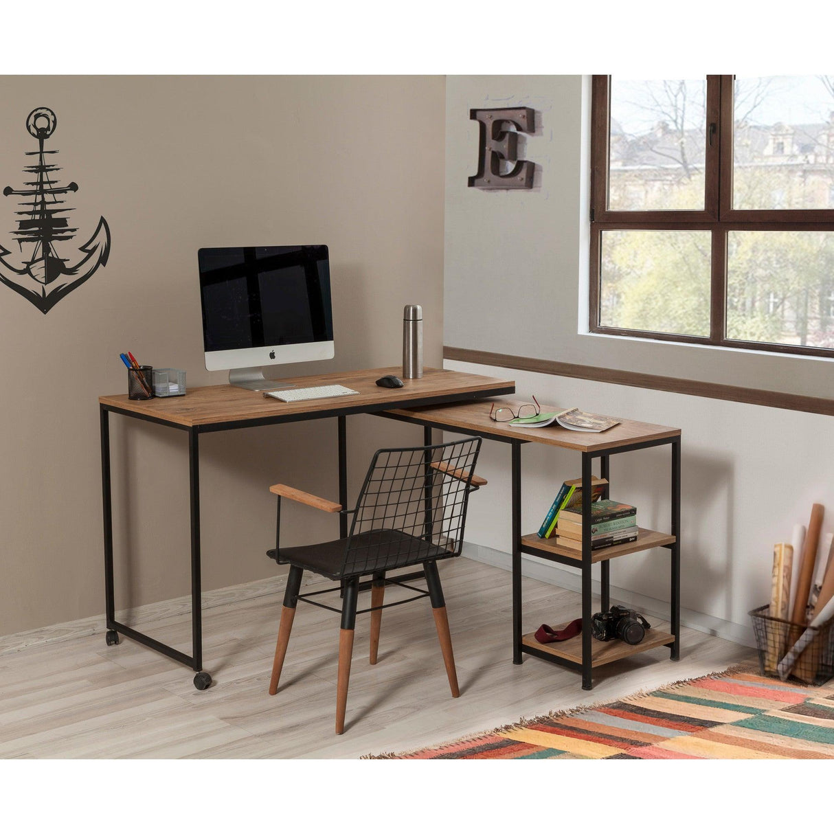 Birou Bera, Stejar, 125x54.5x79 cm
