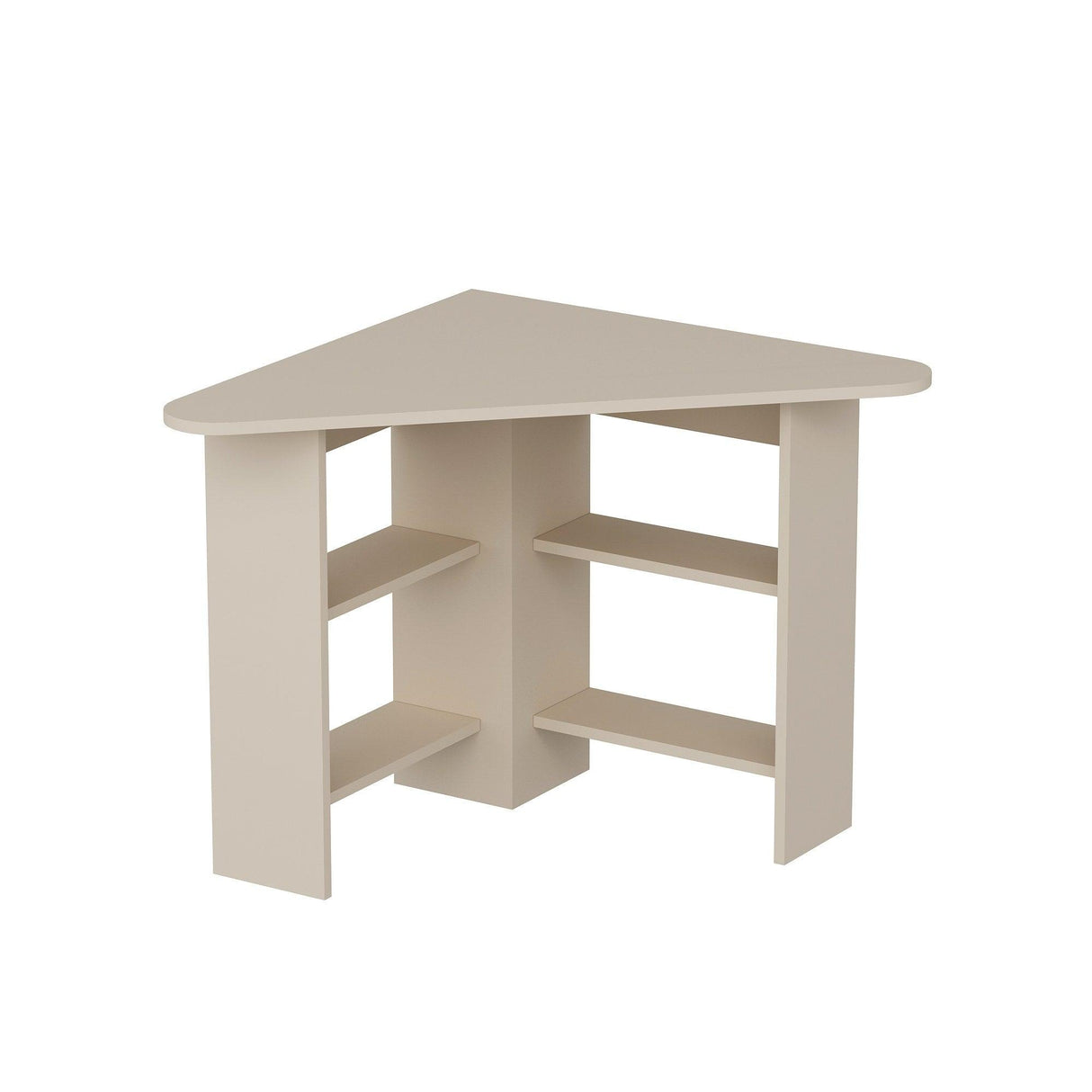 Birou Colt Bellingham cu Rafturi, Design Ergonomic, 80x74x80 cm - Bej