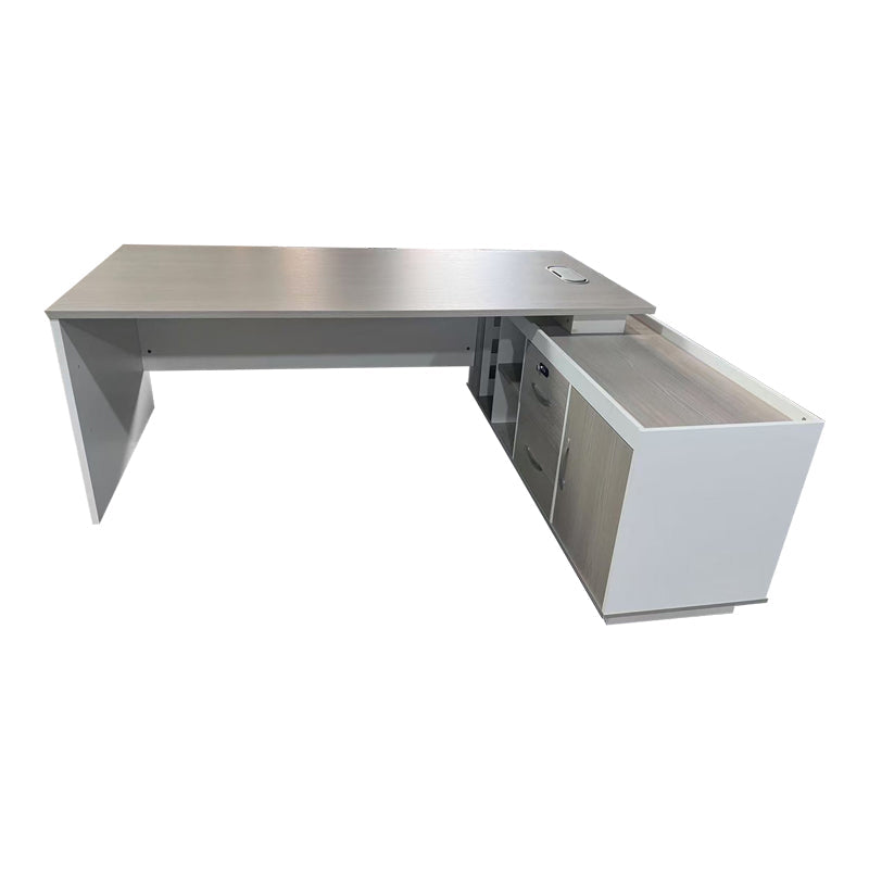 Birou colt de lucru profesional Armadi, Sonoma-Alb, 200x90x75 cm