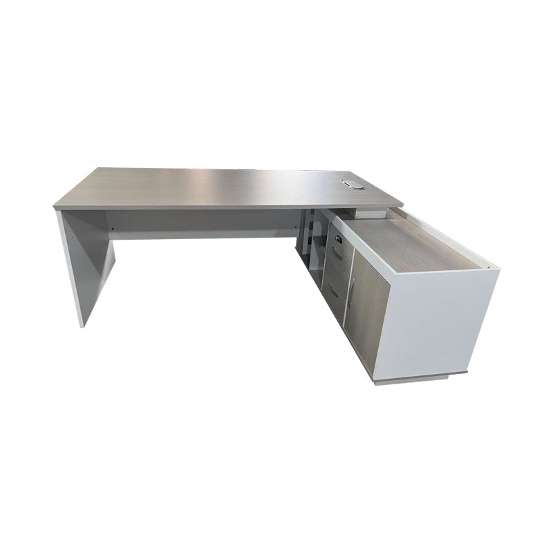 Birou colt profesional Armadi, Sonoma-Alb, 160x80x75 cm