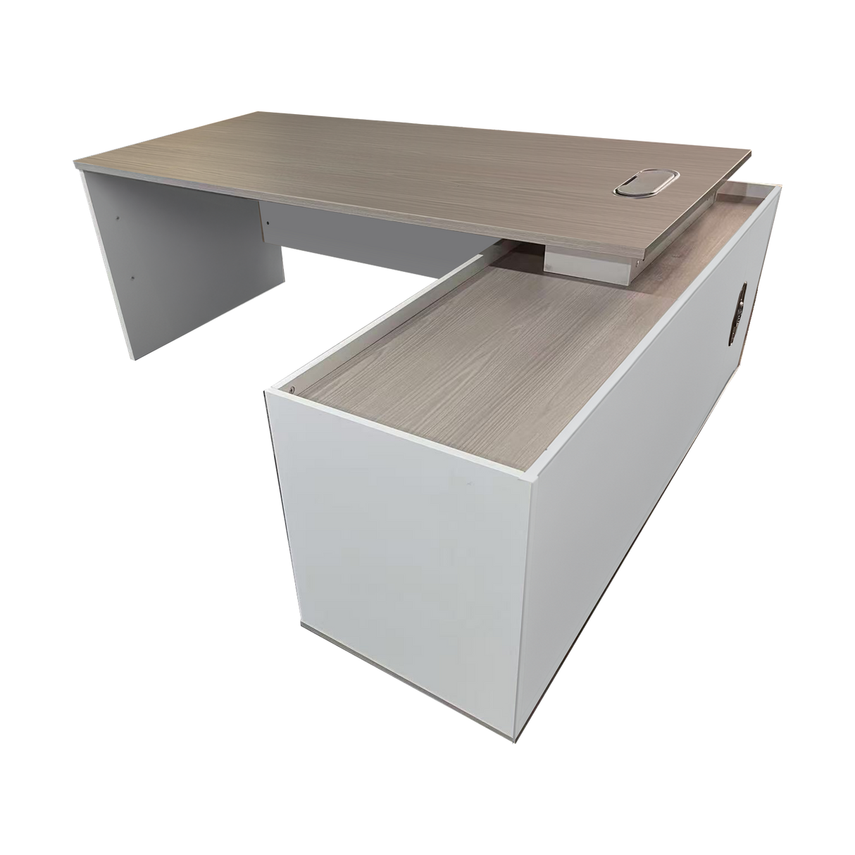 Birou Coltar de lucru profesional Armadi, Sonoma-alb, 180x80x75 cm
