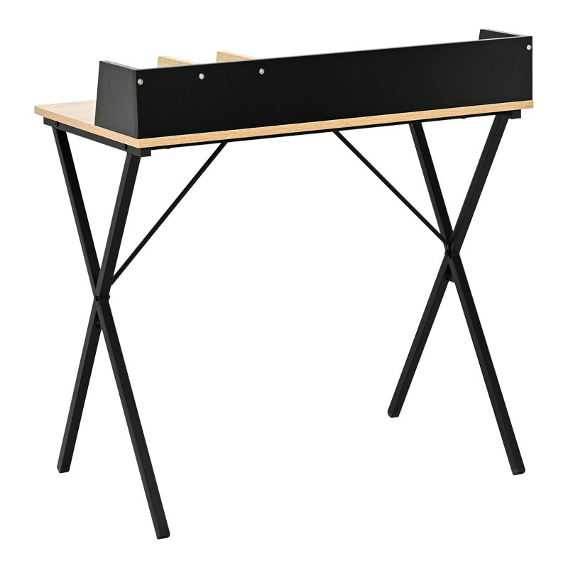 Birou cu aspect modern Zervan, metal și Lemn, Stejar - Negru, 80x50x84 cm