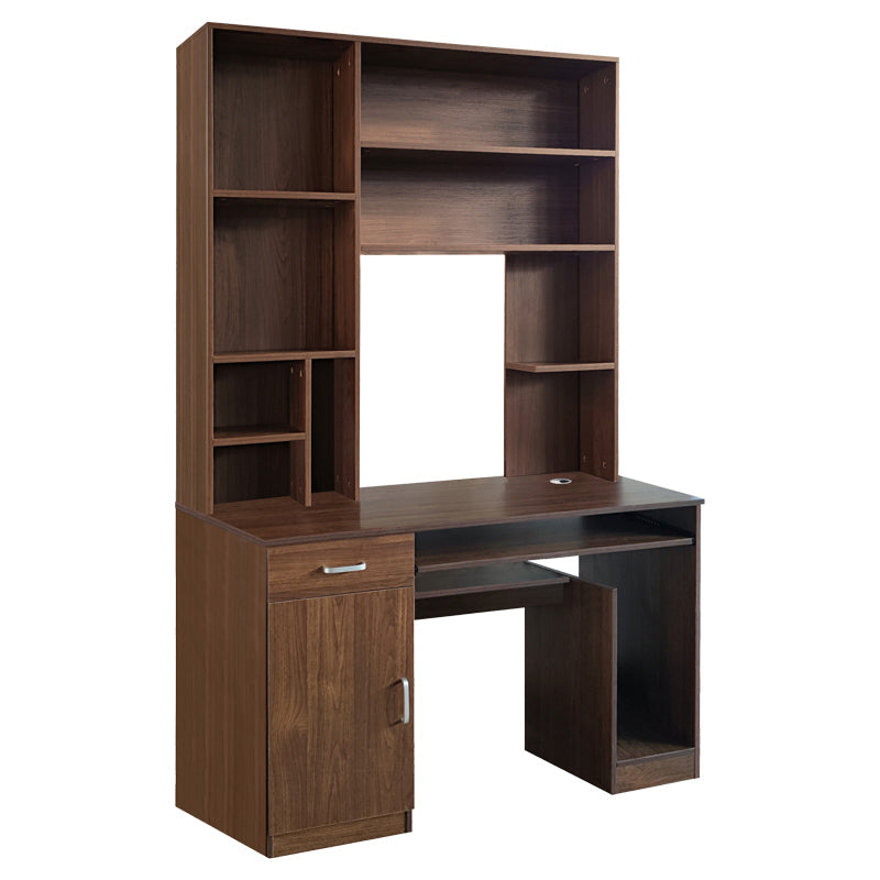 Birou cu biblioteca Novelty, Nuc - Stejar, 120x55x182 cm - Birou cu biblioteca Novelty, Nuc - Stejar, 120x55x182 cm