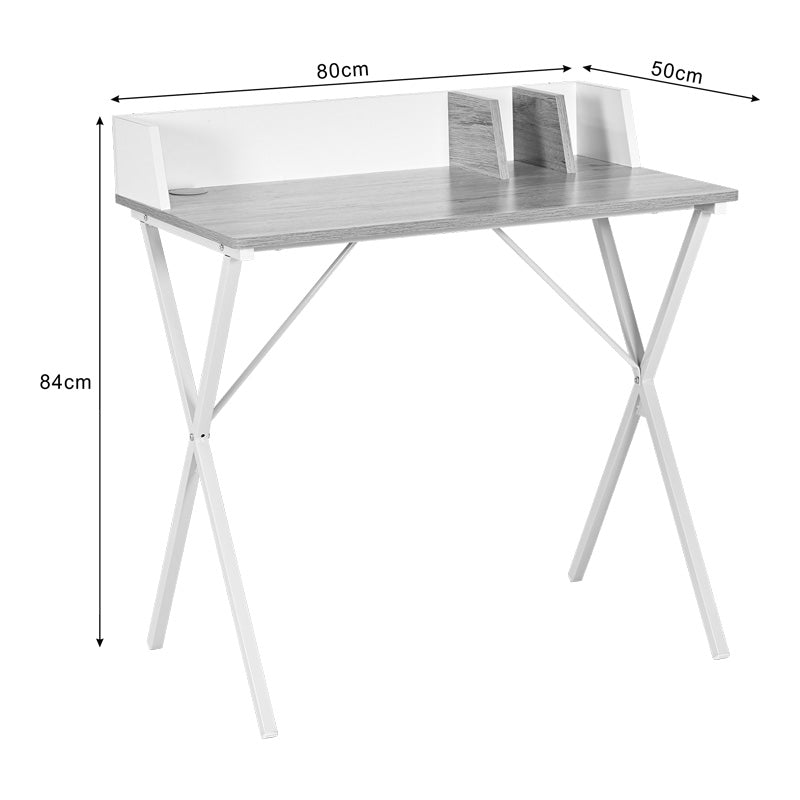 Birou de birou albe Zervan, Lemn de Stejar, 80x50x84 cm