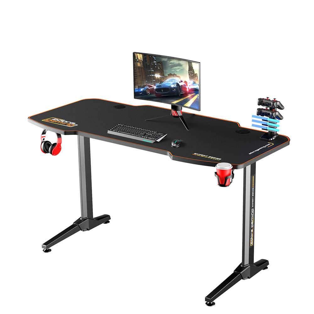 Birou Gaming RGT146X Home Collection® Carbon Series X9, suprafata carbon, mousepad, USB gamepad holder, suport pentru casti si pahar, cutie cabluri, 140x66x75 cm